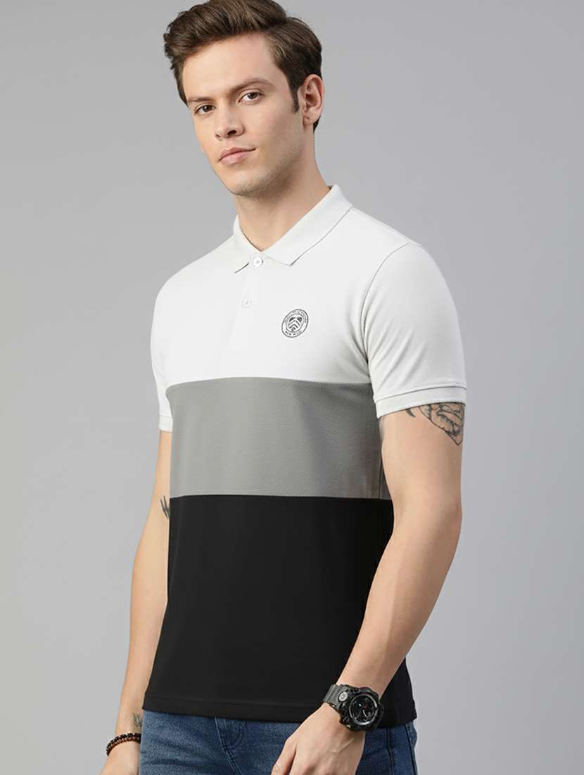 men color block short sleeve regular fit polo t-shirt - 22320217 -  Standard Image - 1