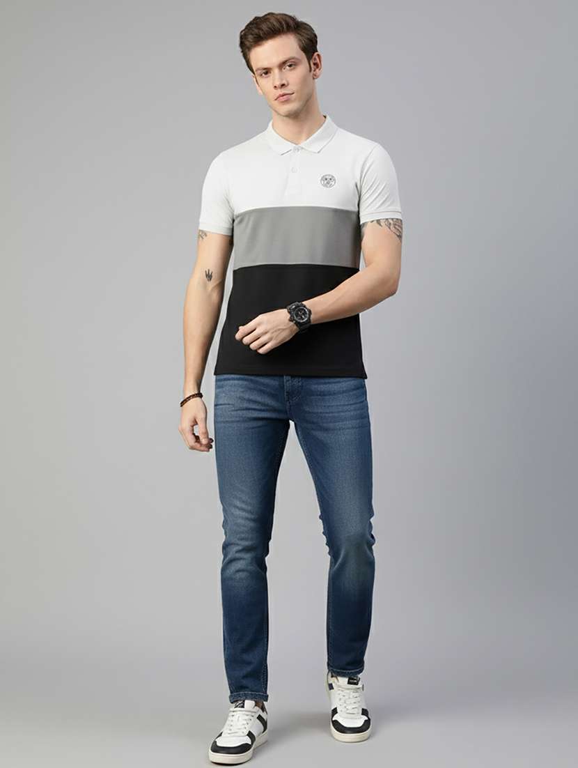 men color block short sleeve regular fit polo t-shirt - 22320217 -  Standard Image - 4
