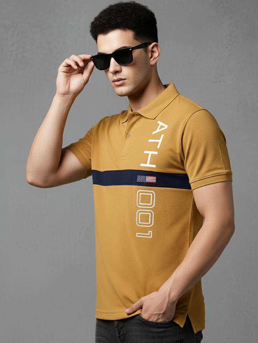 men printed short sleeve regular fit polo t-shirt - 22320220 -  Standard Image - 1