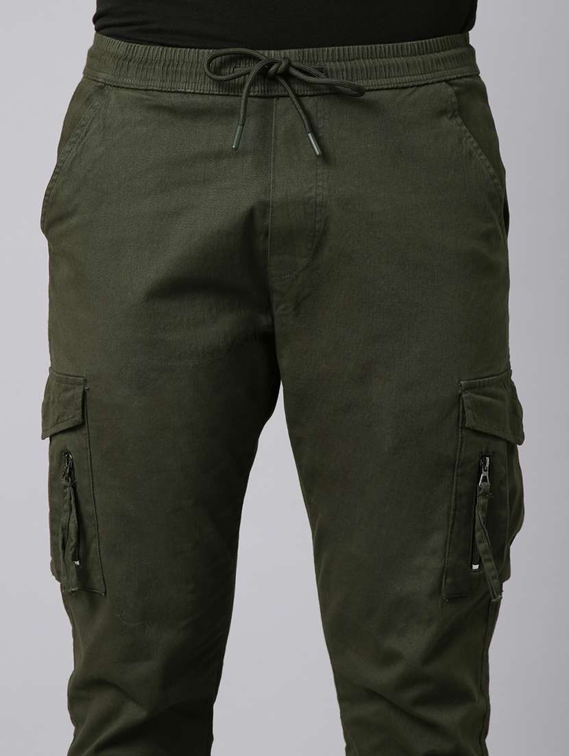 men solid mid rise regular fit cargo - 22320229 -  Standard Image - 6