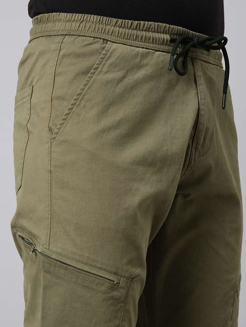 men solid mid rise regular fit jogger - 22320230 -  Standard Image - 6