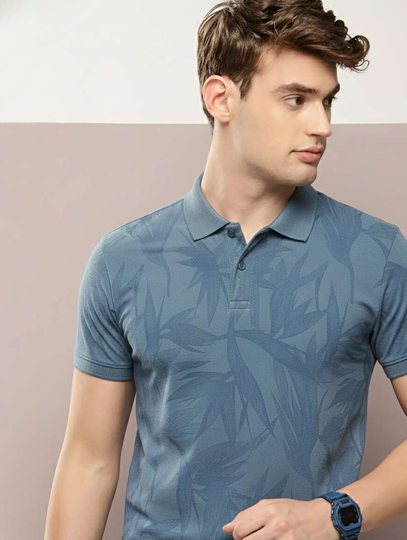 men printed short sleeve regular fit polo t-shirt - 22320270 -  Standard Image - 1
