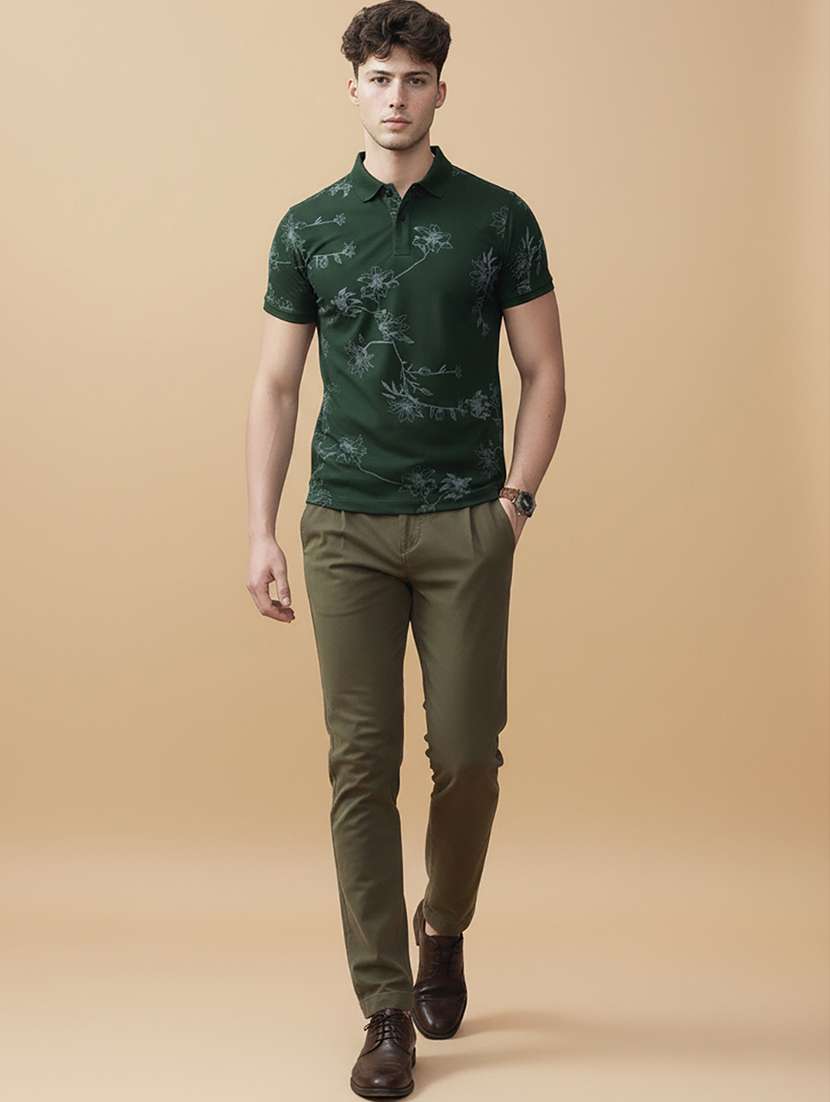 men printed short sleeve polo t-shirt - 22320271 -  Standard Image - 4