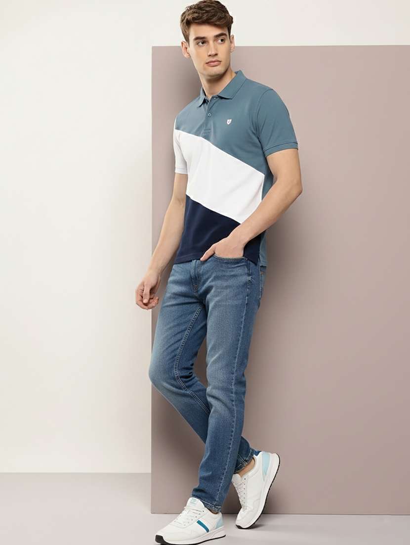 men color block short sleeve regular fit polo t-shirt - 22320300 -  Standard Image - 4