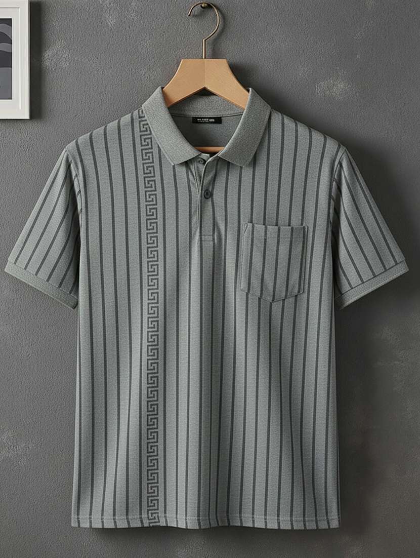 men striped short sleeve regular fit polo t-shirt - 22320314 -  Standard Image - 4