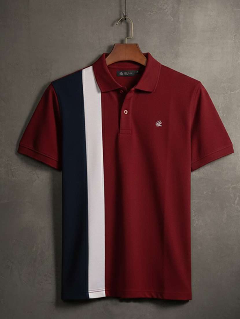 men color block short sleeve regular fit polo t-shirt - 22320321 -  Standard Image - 4