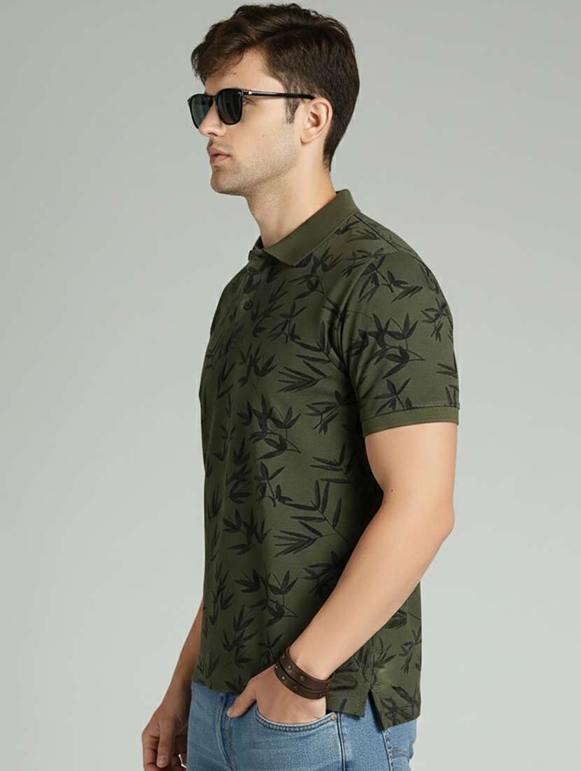men printed short sleeve regular fit polo t-shirt - 22320330 -  Standard Image - 1