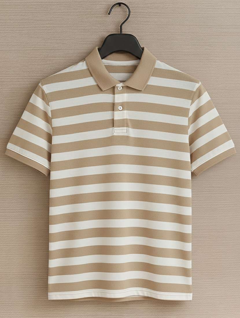 men striped short sleeve regular fit polo t-shirt - 22320376 -  Standard Image - 4