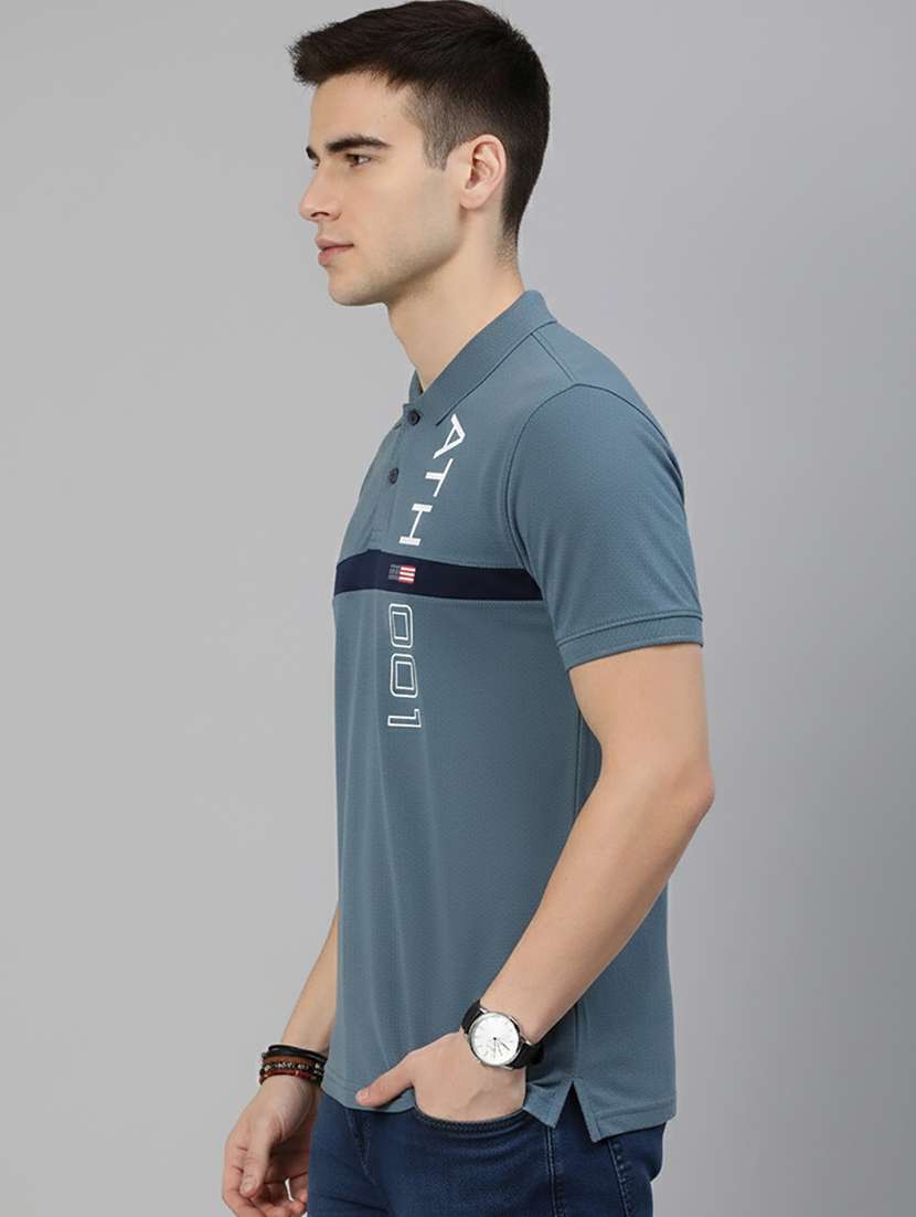 men printed short sleeve regular fit polo t-shirt - 22320384 -  Standard Image - 1
