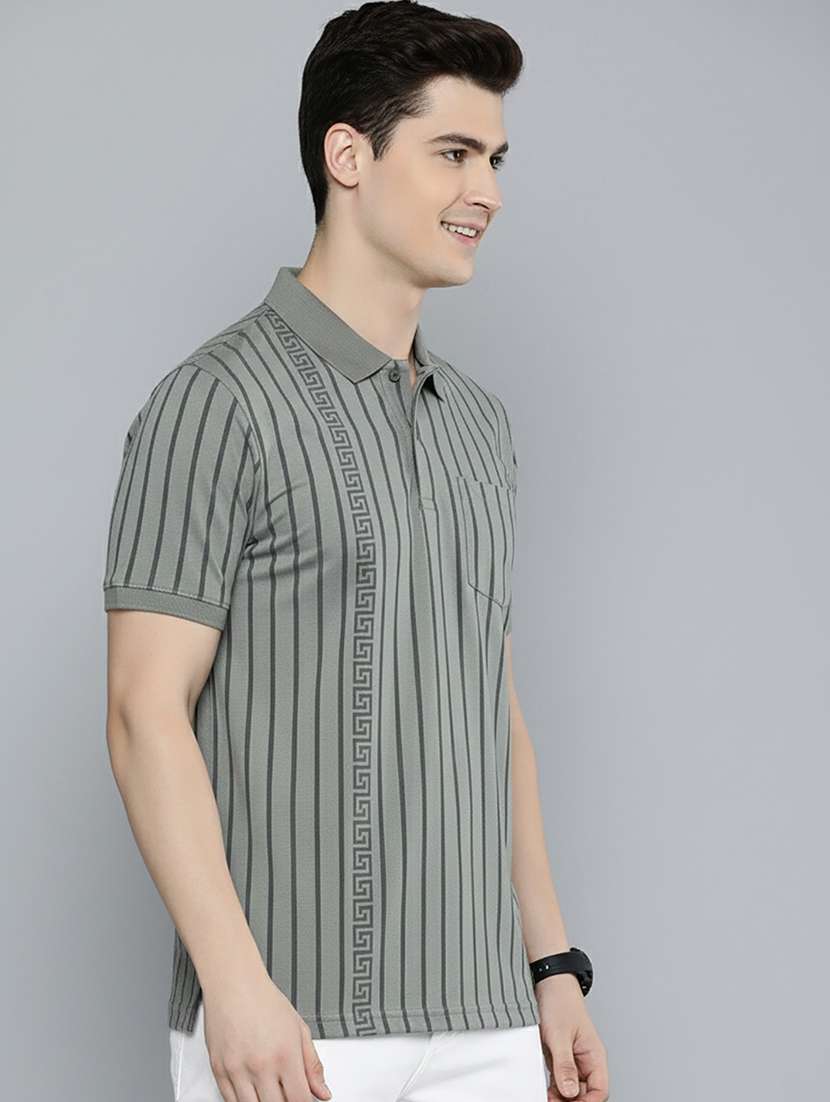 grey cotton blend all over print tshirt - 22320392 -  Standard Image - 1