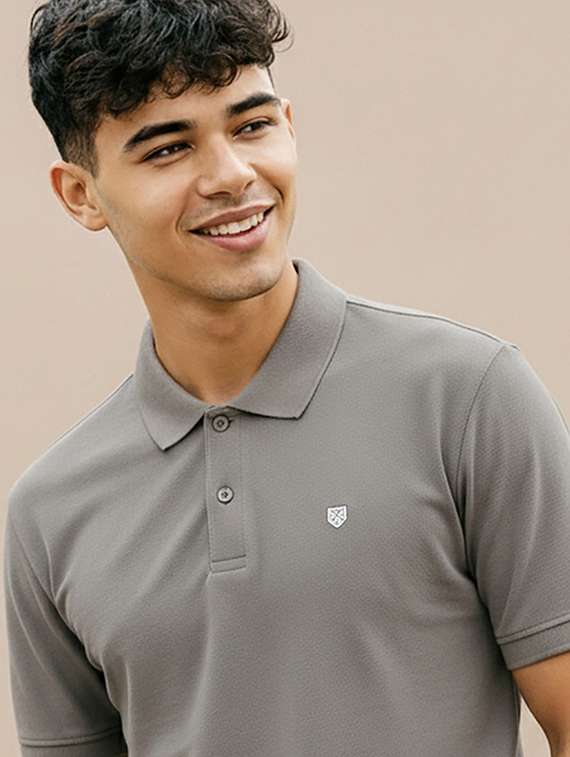 men solid short sleeve regular fit polo t-shirt - 22320414 -  Standard Image - 1