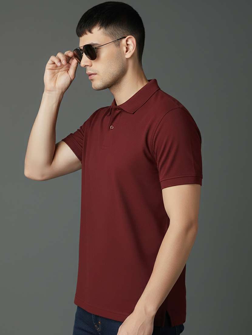 men solid short sleeve regular fit polo t-shirt - 22320417 -  Standard Image - 1