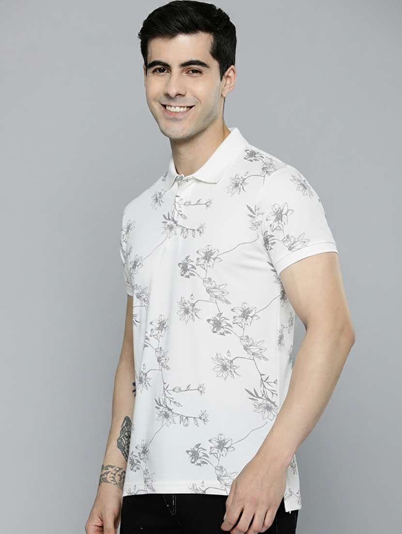 men printed short sleeve regular fit polo t-shirt - 22320440 -  Standard Image - 1