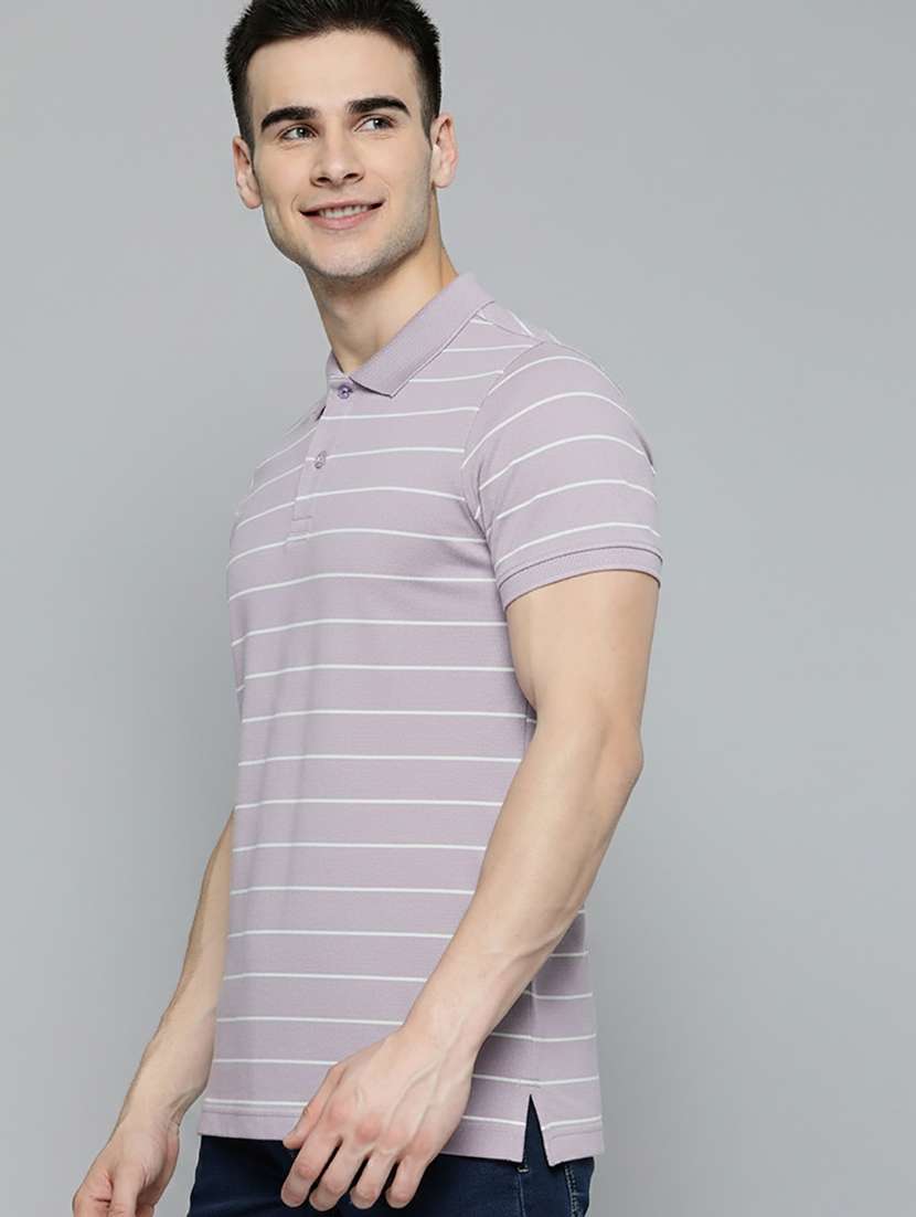 men striped short sleeve regular fit polo t-shirt - 22320450 -  Standard Image - 1