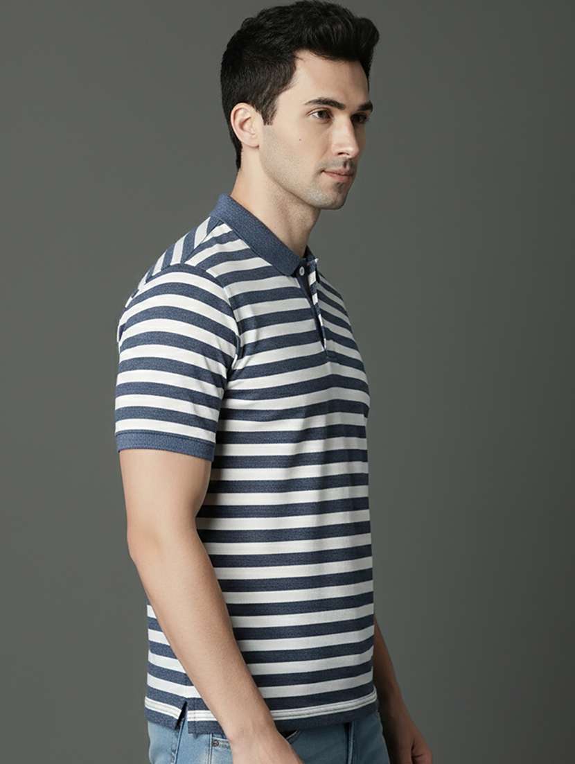 men striped short sleeve regular fit polo t-shirt - 22320453 -  Standard Image - 1