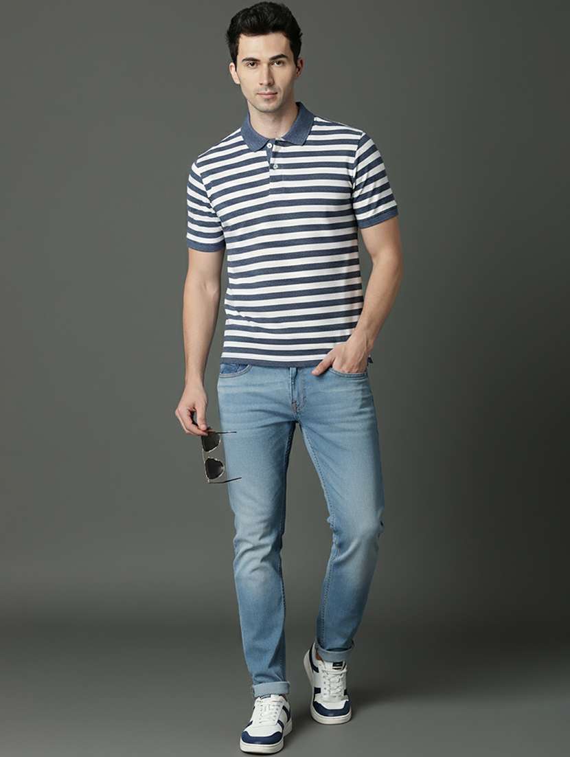 men striped short sleeve regular fit polo t-shirt - 22320453 -  Standard Image - 4