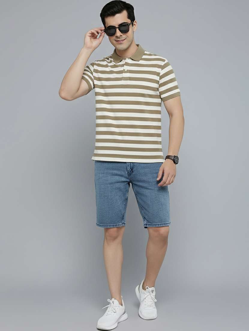 men striped short sleeve regular fit polo t-shirt - 22320454 -  Standard Image - 4