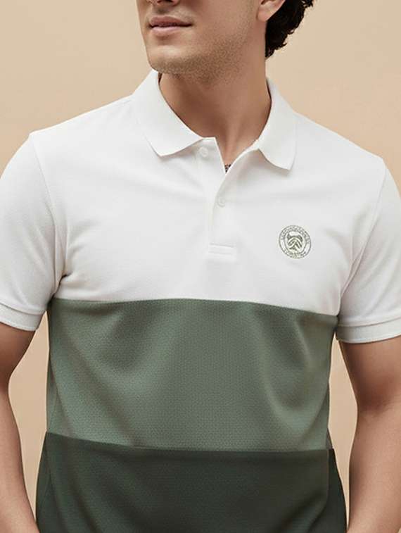 men color block short sleeve regular fit polo t-shirt - 22320460 -  Standard Image - 4