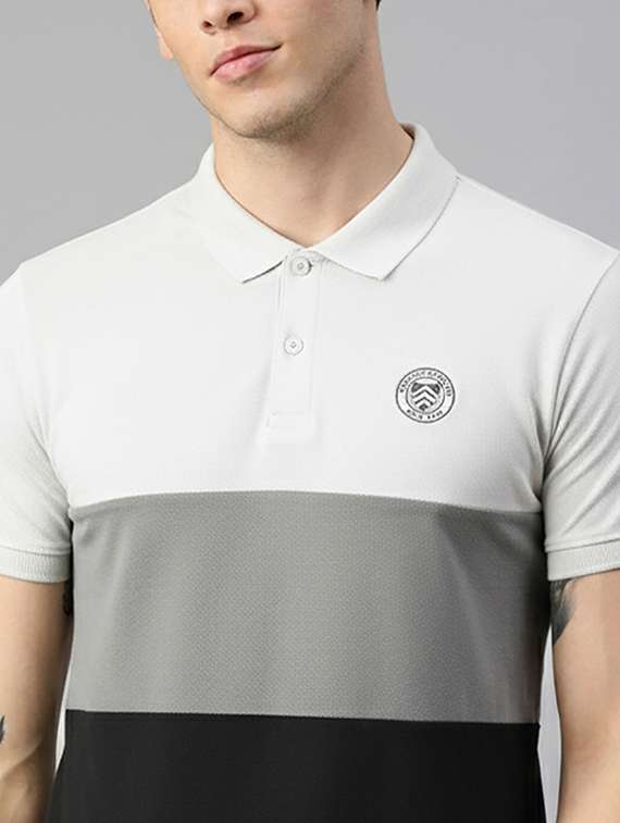 men color block short sleeve regular fit polo t-shirt - 22320461 -  Standard Image - 1