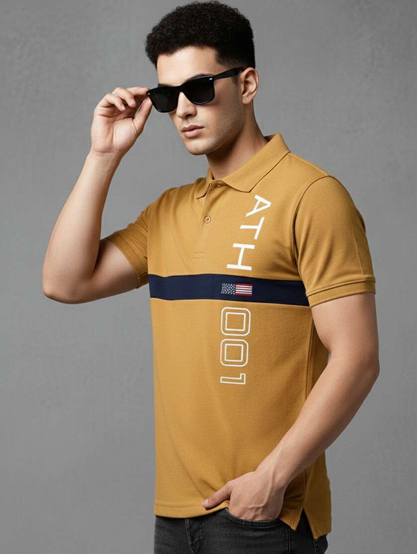 men printed short sleeve regular fit polo t-shirt - 22320464 -  Standard Image - 1