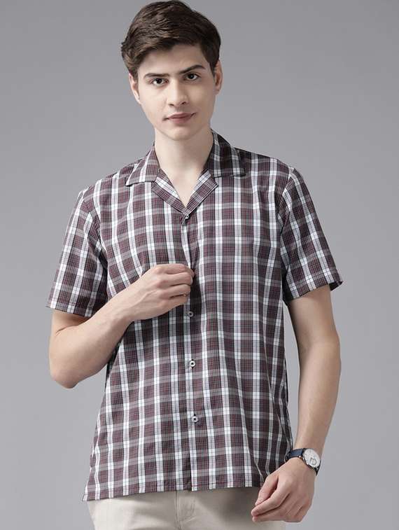 men collared short sleeve regular fit shirt
