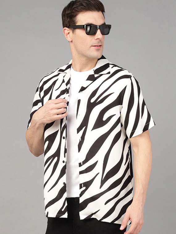 blue rayon casual men collared short sleeve regular fit shirt