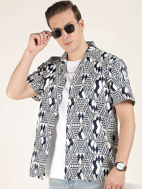 men collared short sleeve regular fit shirt