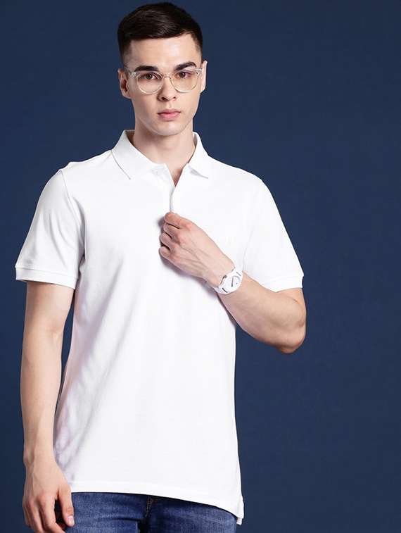 men solid short sleeve regular fit polo t-shirt