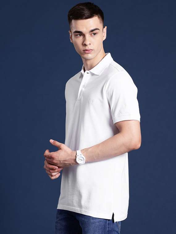 men solid short sleeve regular fit polo t-shirt - 22320514 -  Standard Image - 1