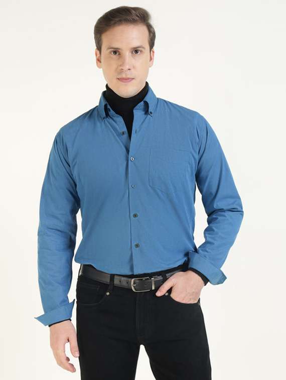 men collared long sleeve regular fit shirt - 22320515 -  Standard Image - 1