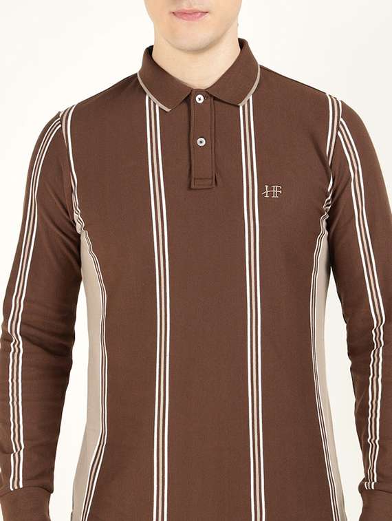 men striped long sleeve regular fit polo t-shirt - 22320525 -  Standard Image - 4