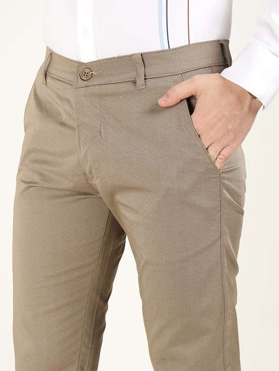 men solid mid rise flat front formal trouser - 22320532 -  Standard Image - 4