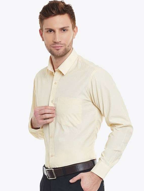 Men Solid Collared Long Sleeve Formal Shirt - 22320537 -  Standard Image - 1