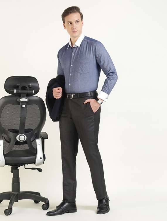 men collared long sleeve formal shirt - 22320597 -  Standard Image - 4