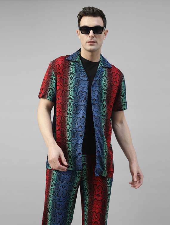 men animal print full length co-ord set - 22320609 -  Standard Image - 1