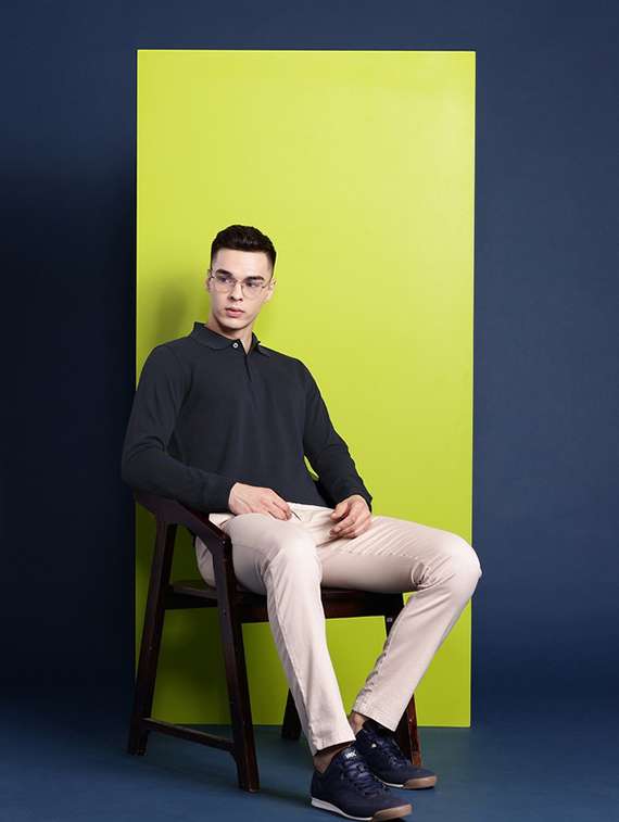 men solid long sleeve regular fit polo t-shirt - 22320616 -  Standard Image - 4