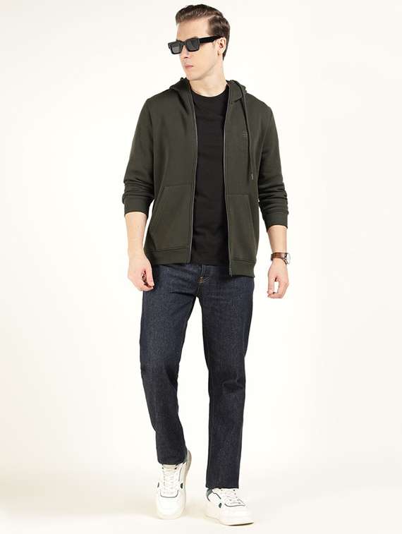 men solid long sleeve collared sweatshirt - 22320621 -  Standard Image - 4