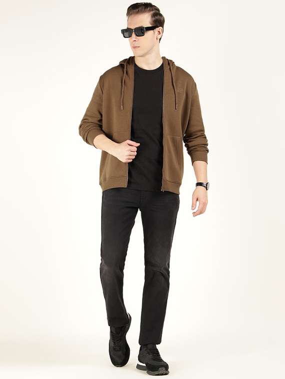 men solid long sleeve collared sweatshirt - 22320622 -  Standard Image - 4