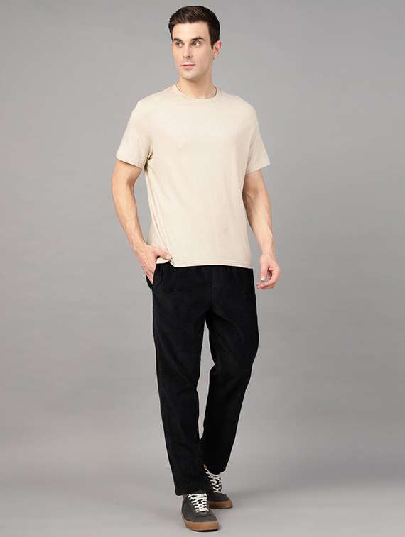 men solid mid rise corduroy straight trouser - 22320632 -  Standard Image - 4