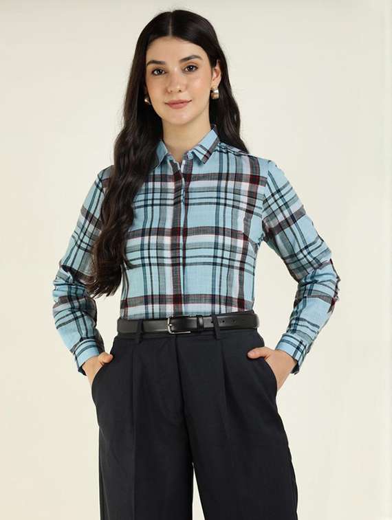 women collared long sleeve regular fit shirt - 22320641 -  Standard Image - 1