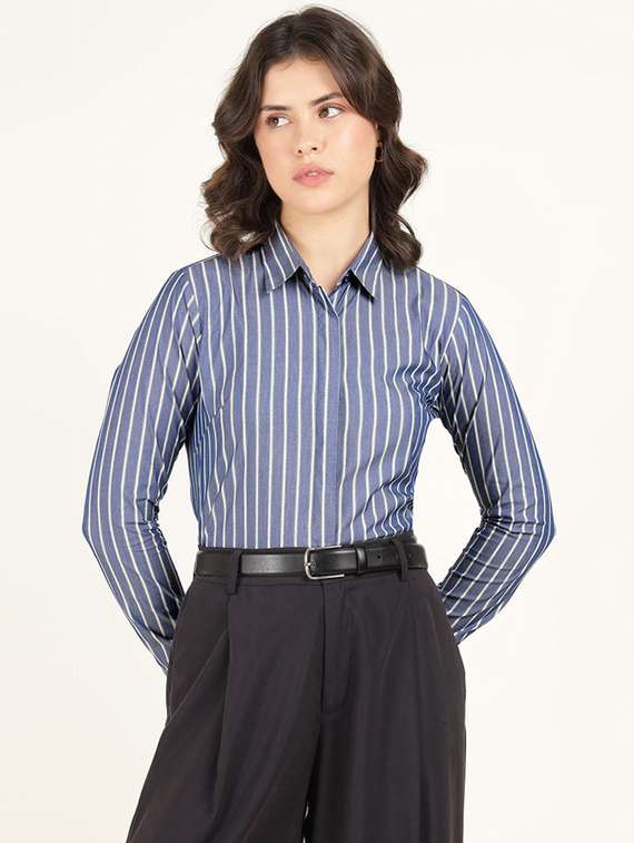 women collared long sleeve regular fit shirt - 22320683 -  Standard Image - 1