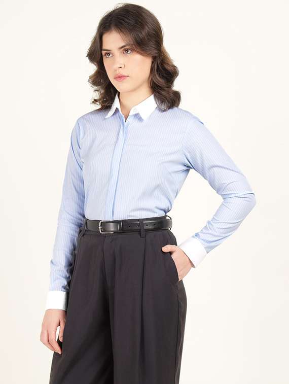women collared long sleeve regular fit shirt - 22320687 -  Standard Image - 1