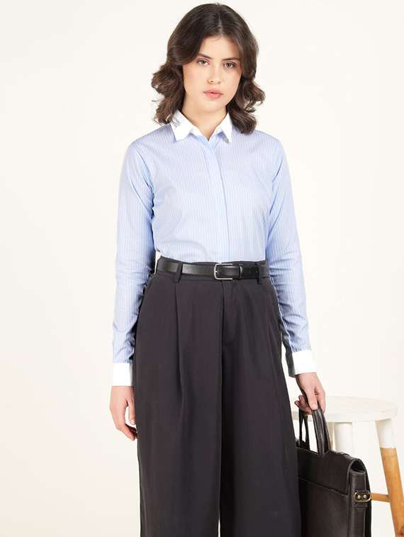 women collared long sleeve regular fit shirt - 22320687 -  Standard Image - 4