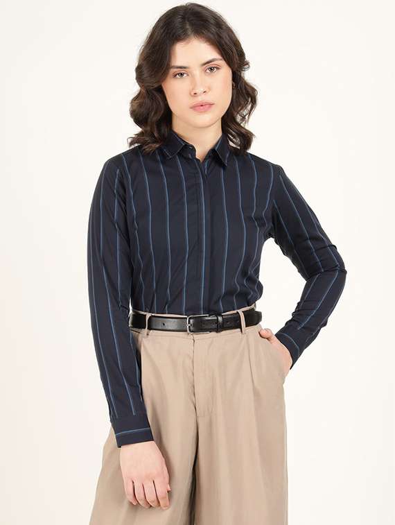 women collared long sleeve regular fit shirt - 22320689 -  Standard Image - 1