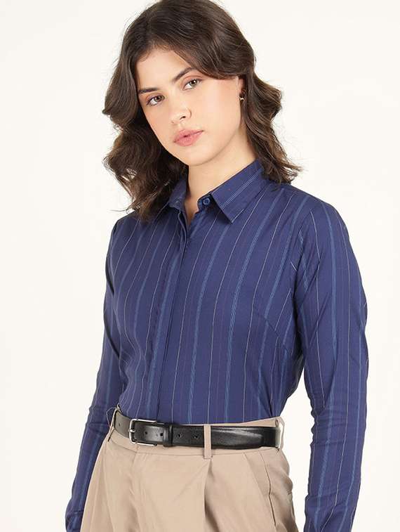 women collared long sleeve regular fit shirt - 22320691 -  Standard Image - 1
