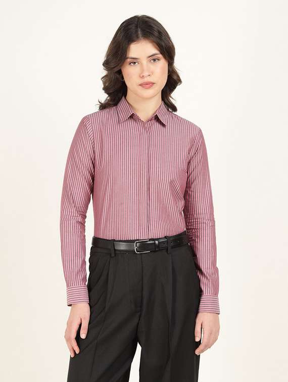 women collared long sleeve regular fit shirt - 22320693 -  Standard Image - 1