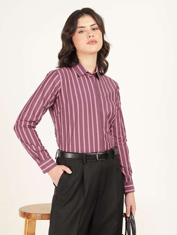 women collared long sleeve regular fit shirt - 22320718 -  Standard Image - 1