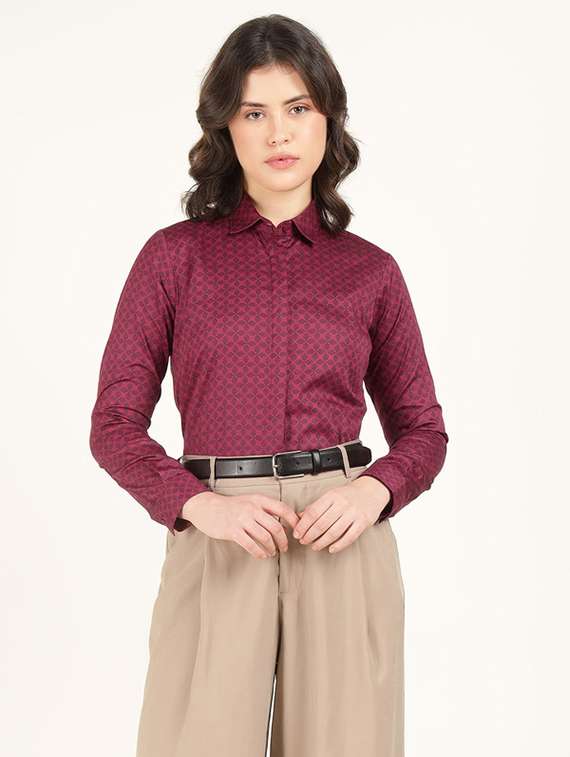 women collared long sleeve regular fit shirt - 22320724 -  Standard Image - 1