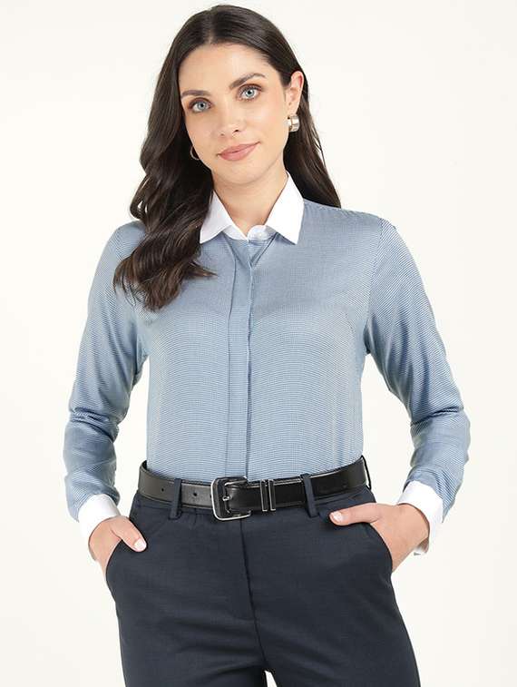 women collared long sleeve regular fit shirt - 22320728 -  Standard Image - 1