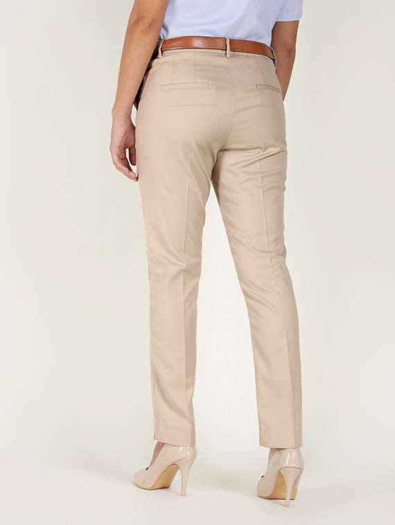 women solid mid rise straight trouser - 22320730 -  Standard Image - 4